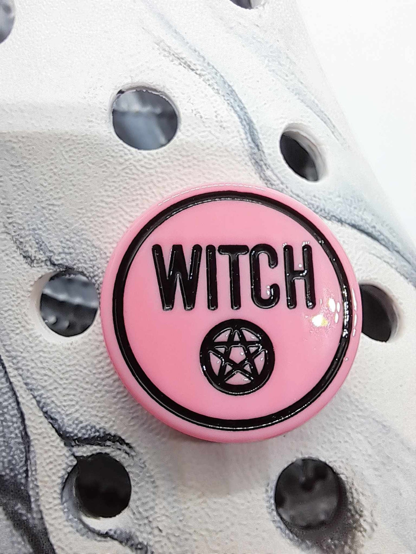 Witch with Pentagram Resin Charm Pink