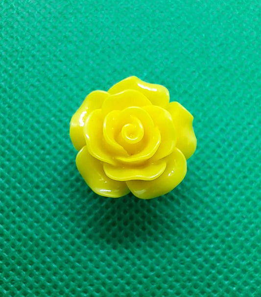 Sunshine Yellow 3D Resin Rose 20mm