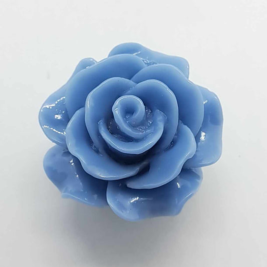 Denim Blue 3D Resin Rose 20mm