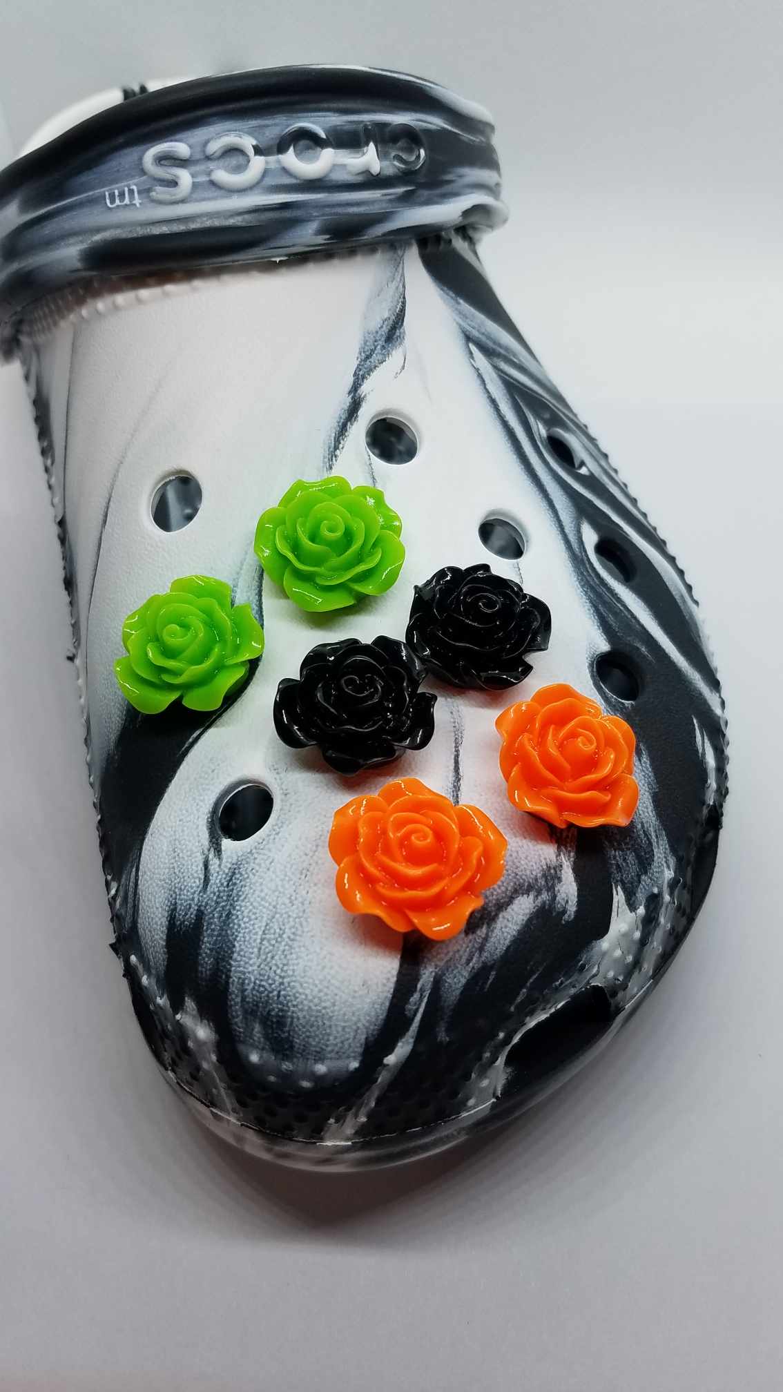 6PC Set Halloween Colors 20mm Resin Roses