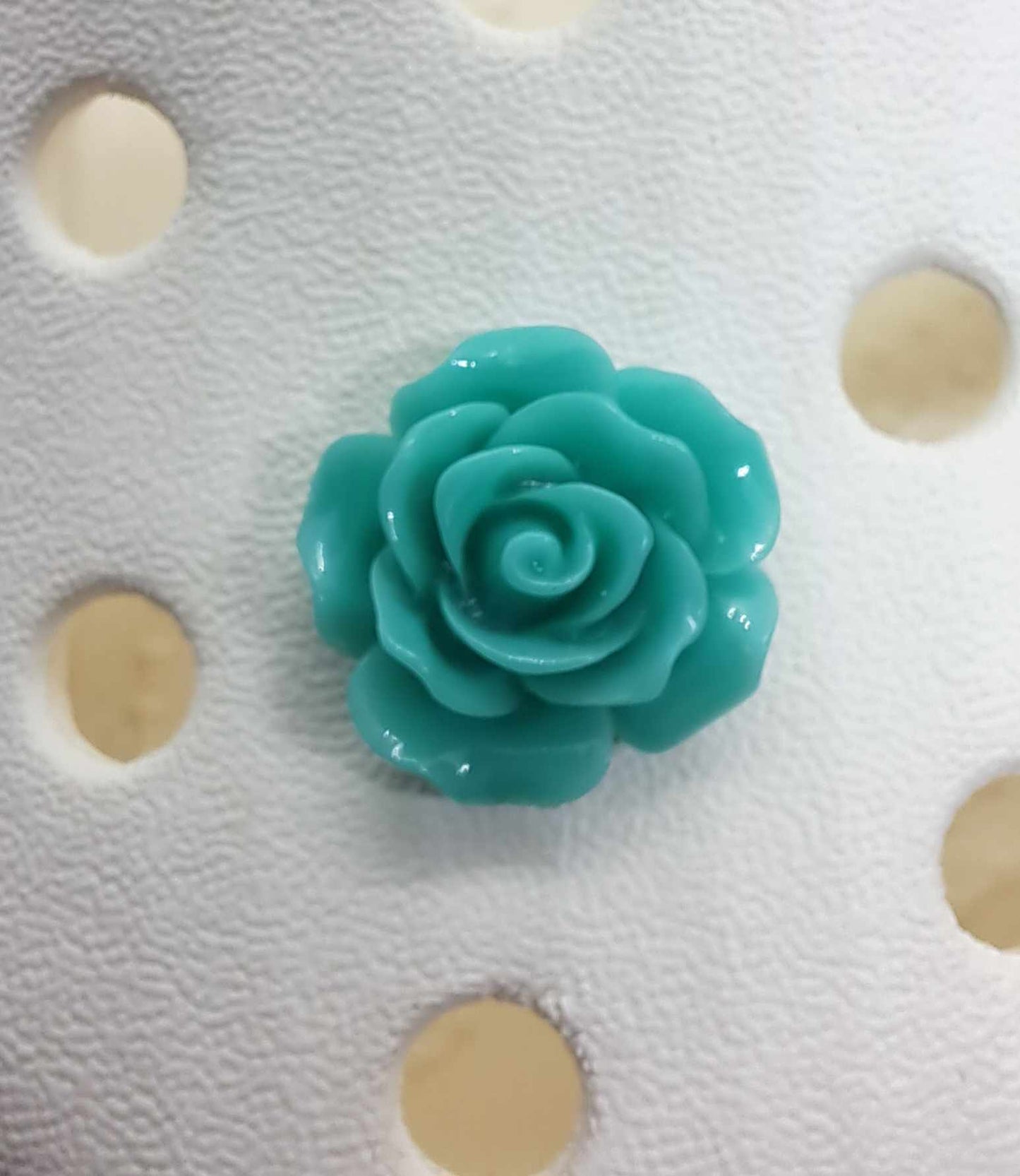 Turquoise 3D Resin Rose 20mm