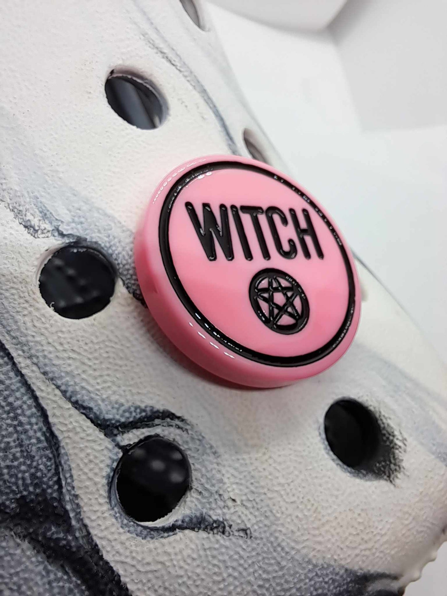 Witch with Pentagram Resin Charm Pink