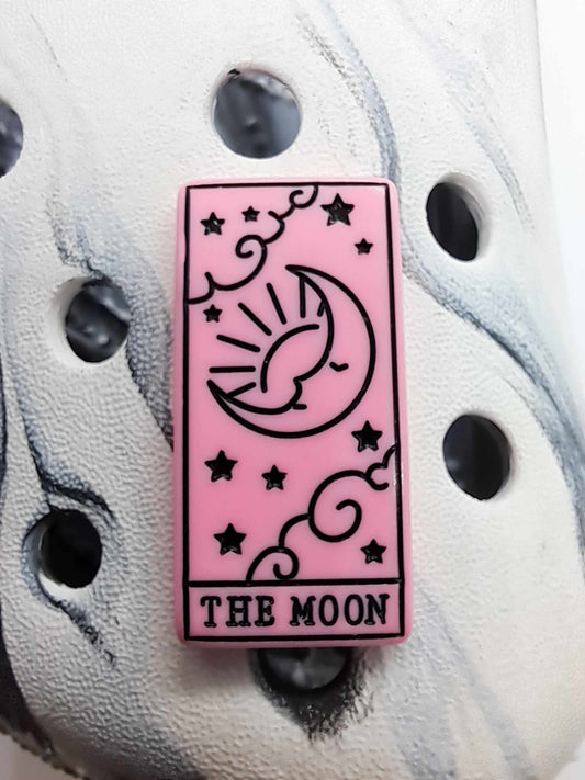 The Moon Resin Tarot Card Charm Pink