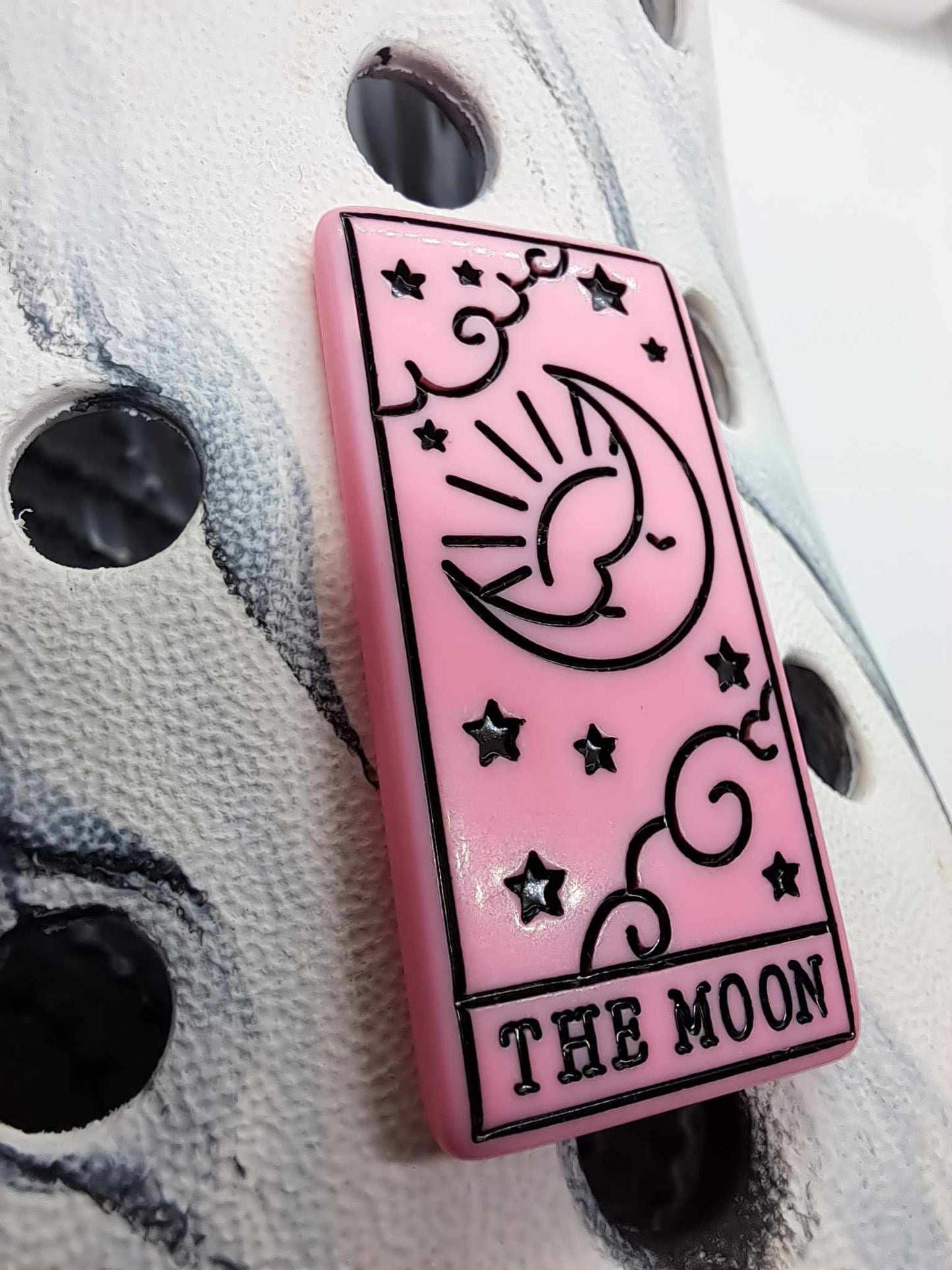 The Moon Resin Tarot Card Charm Pink