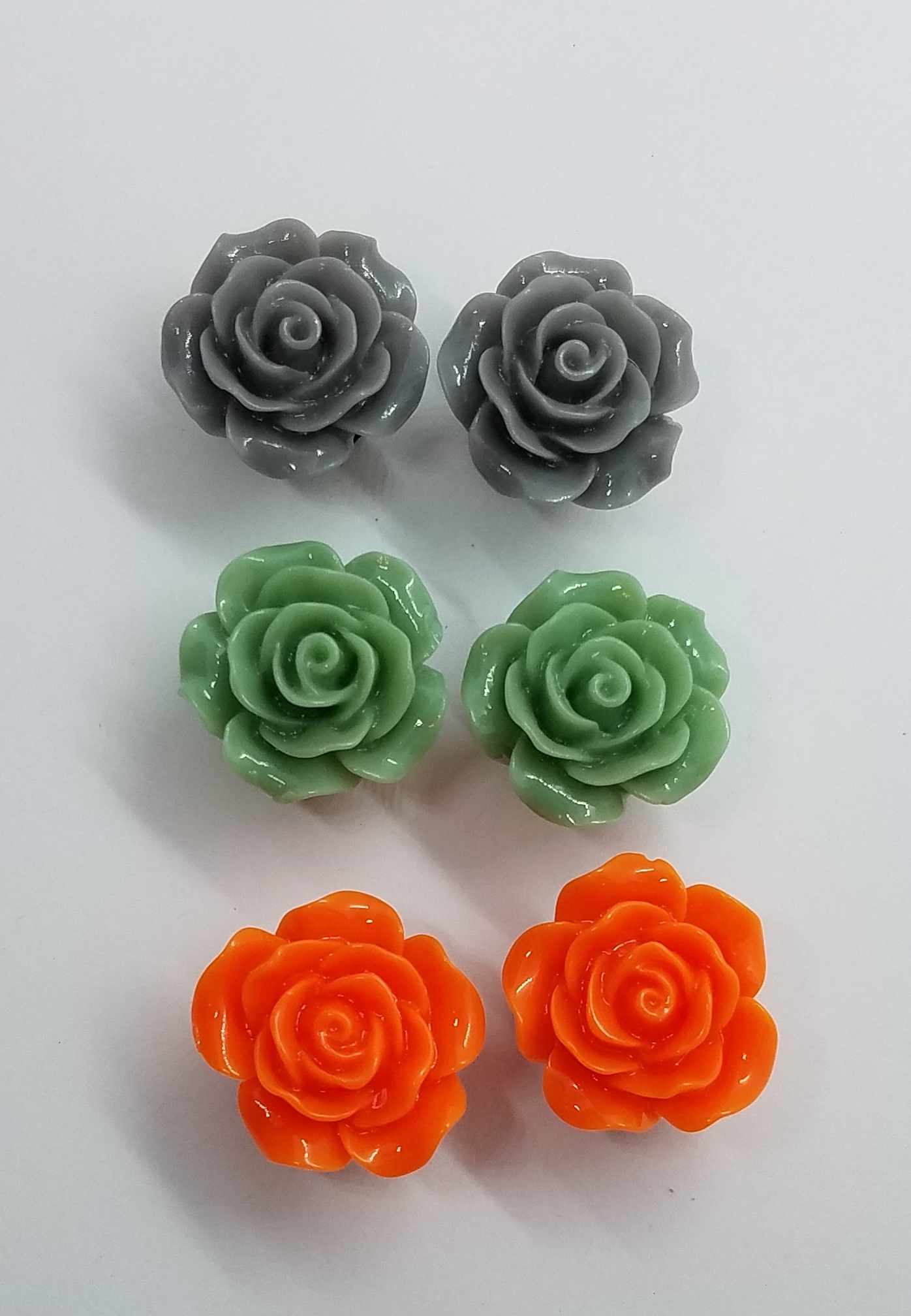 6PC Set Fall Colors 20mm Resin Roses