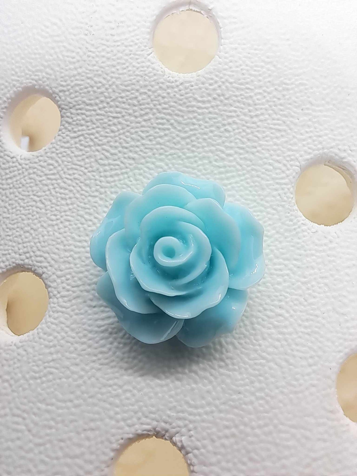 Lake Blue 3D Resin Rose 20mm