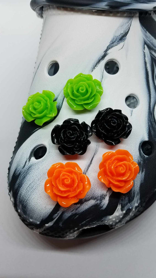 6PC Set Halloween Colors 20mm Resin Roses