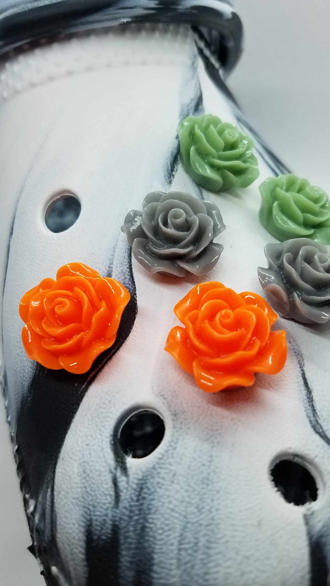 6PC Set Fall Colors 20mm Resin Roses