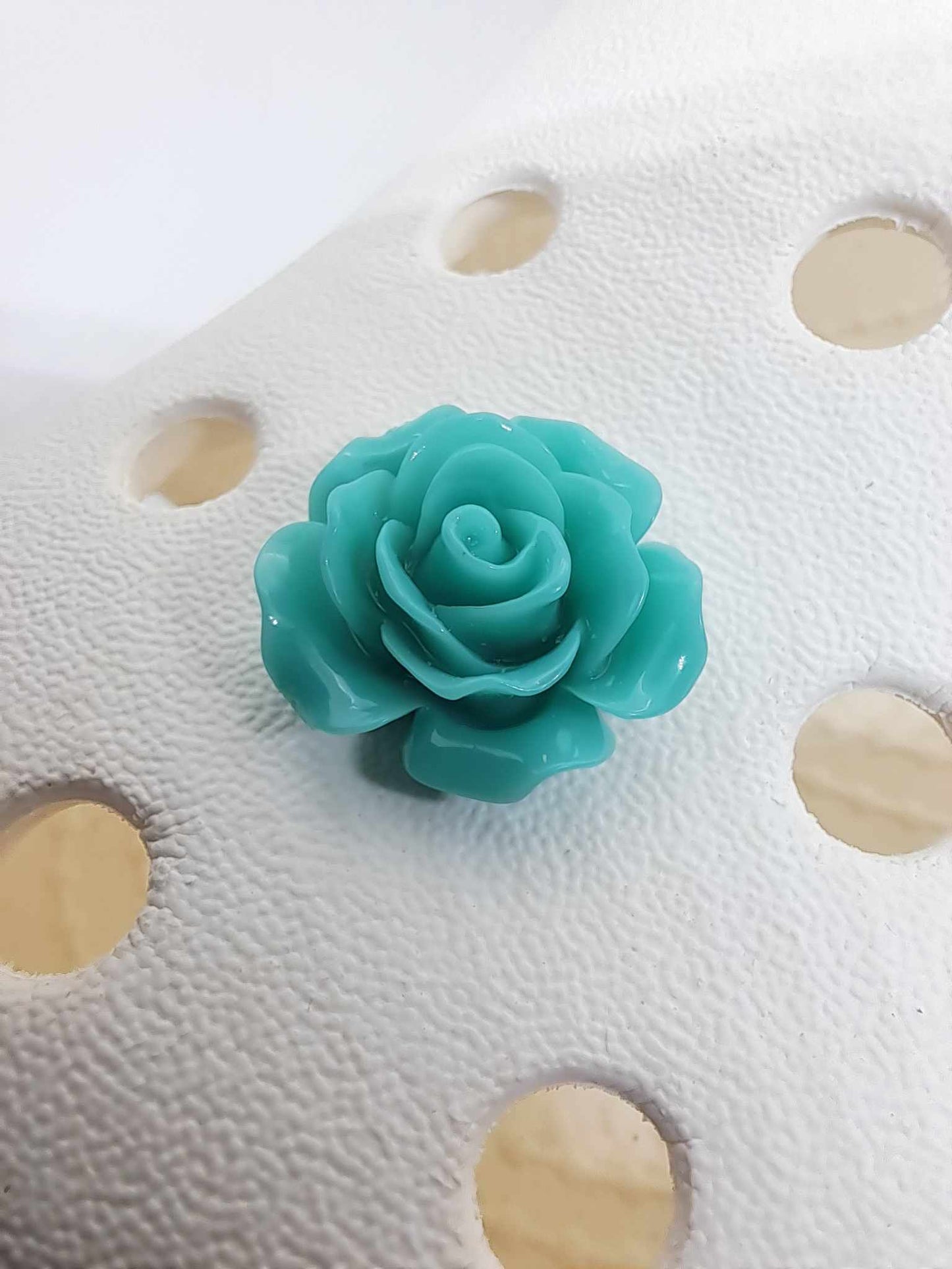 Turquoise 3D Resin Rose 20mm