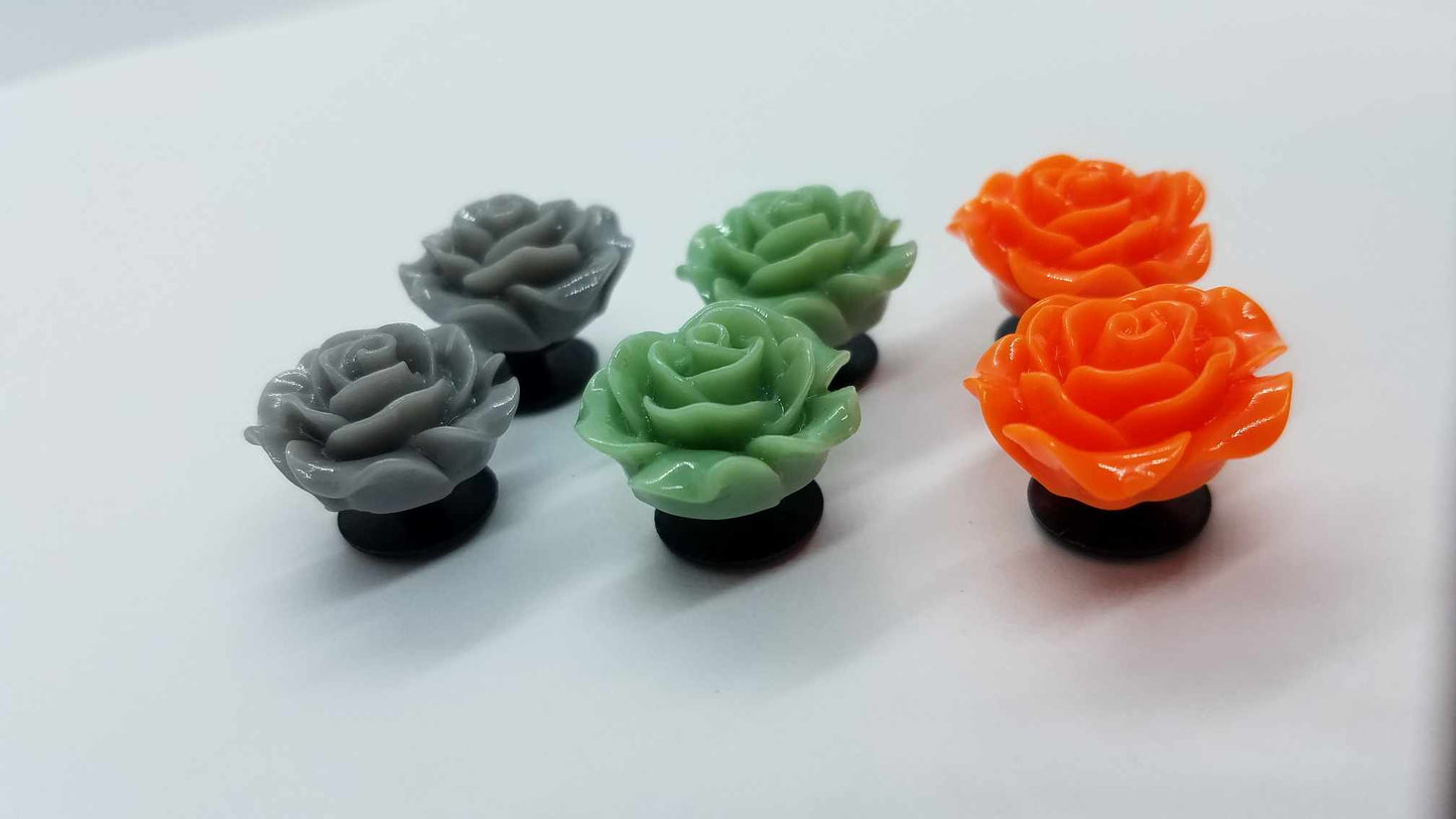 6PC Set Fall Colors 20mm Resin Roses