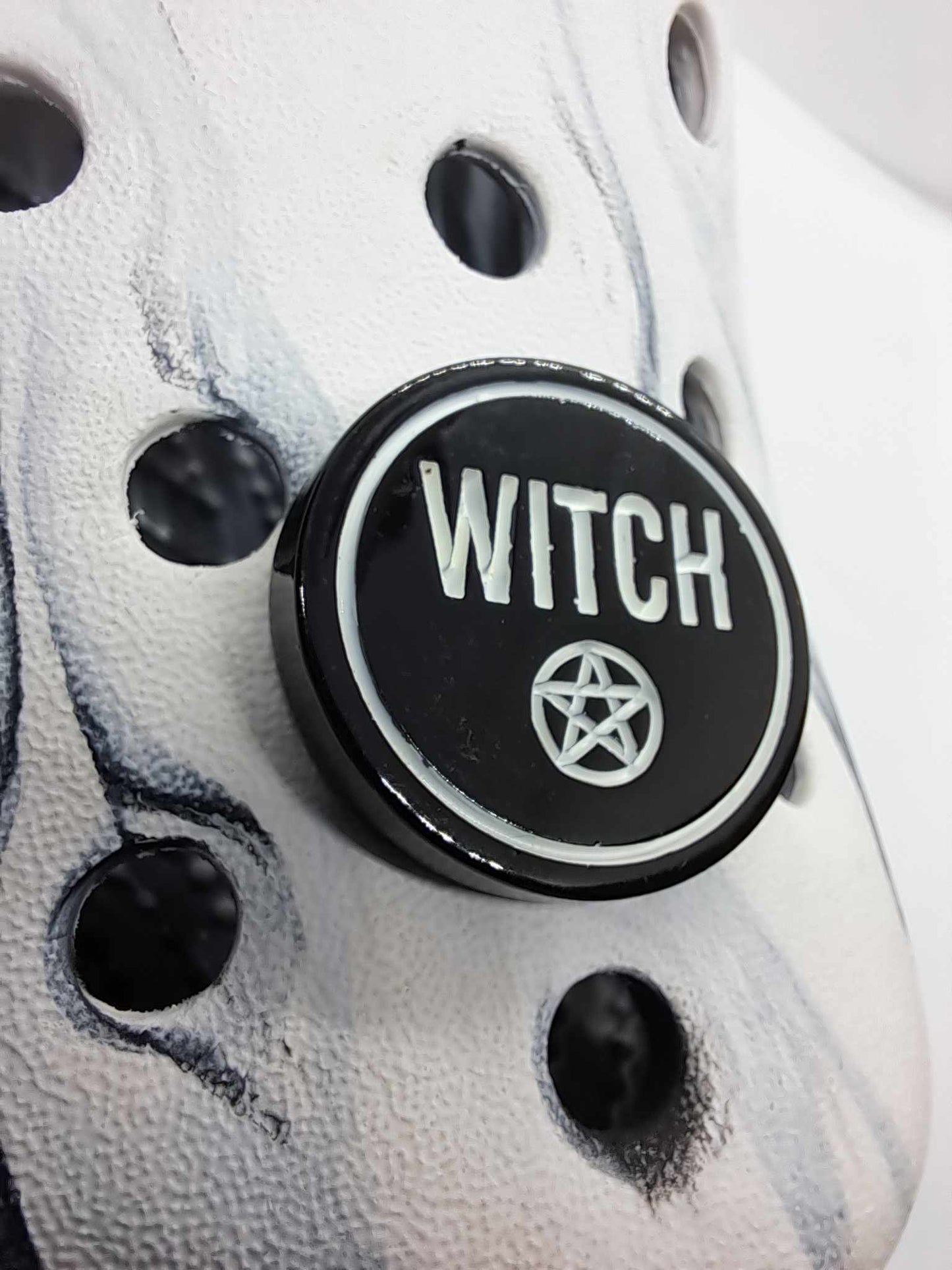 Witch with Pentagram Resin Charm Black