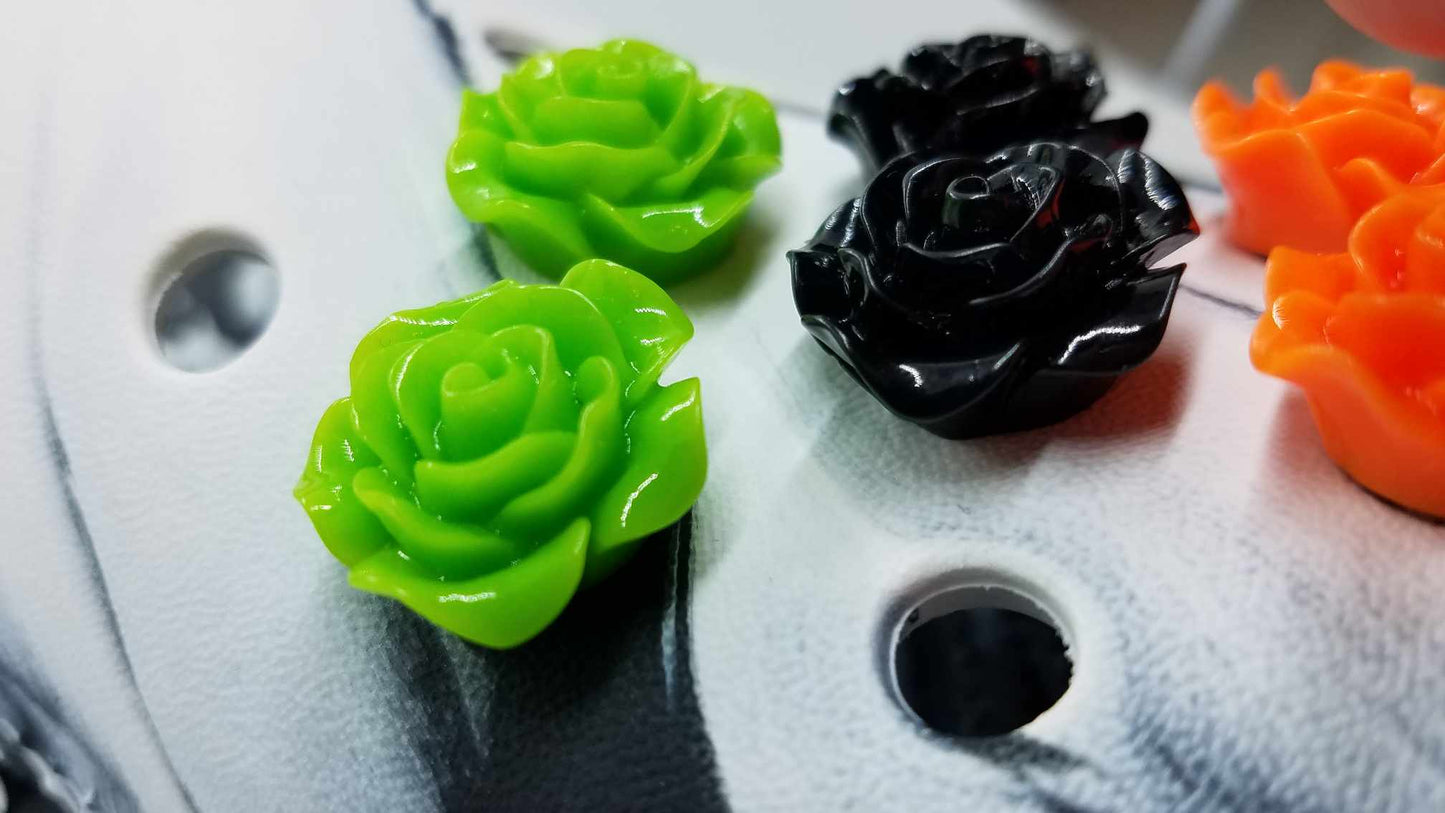 6PC Set Halloween Colors 20mm Resin Roses