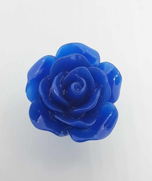 Royal Blue 3D Resin Rose 20mm