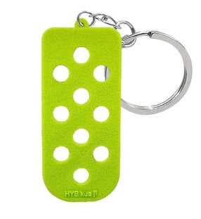 Lime Green Silicone Charm Keychain / Bag Tag