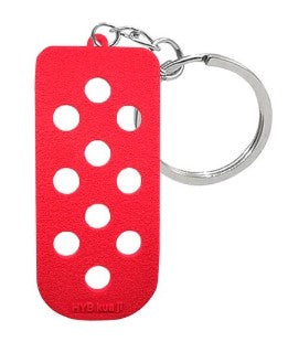 Primary Red Silicone Charm Keychain / Bag Tag