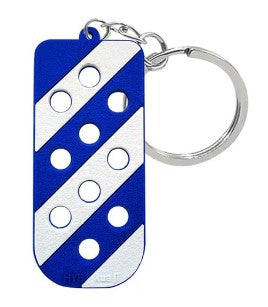 Blue And White Silicone Charm Keychain / Bag Tag