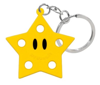 Yellow Silicone Star Charm Keychain / Bag Tag