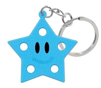 Light Blue Silicone Star Charm Keychain / Bag Tag